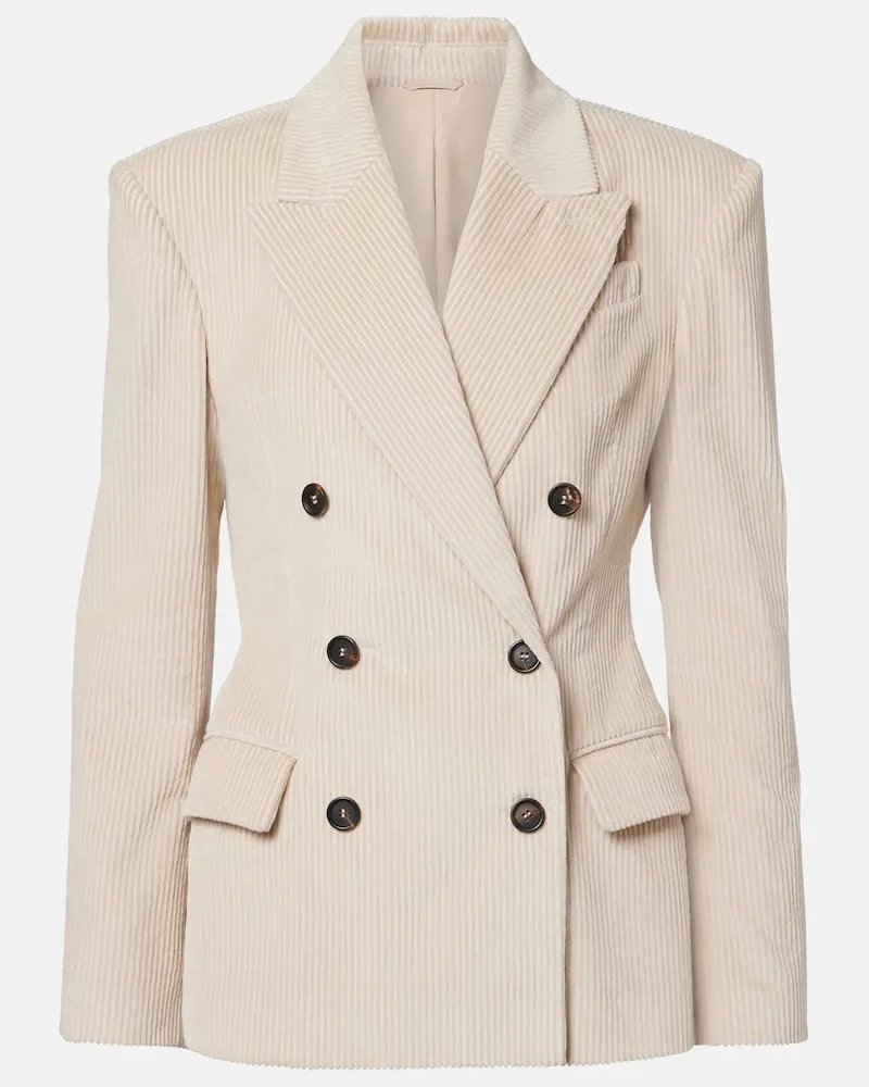 Brunello Cucinelli Blazer in velluto a coste di cotone Beige