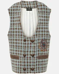 Etro Gilet in misto lana Blu