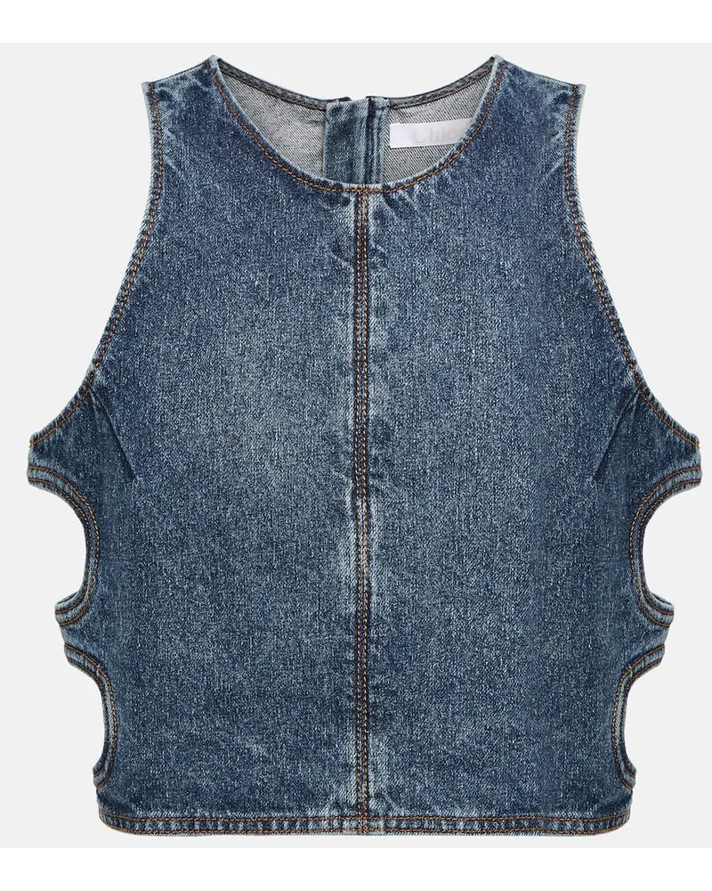 Chloé ChloÃ© Top di jeans con cut-out Blu