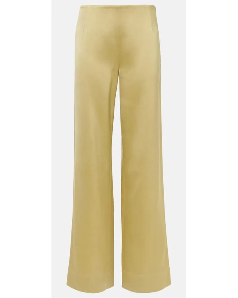 Totême Pantaloni a gamba larga in raso Verde