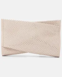 Christian Louboutin Clutch Loubitwist Small in pelle Bianco