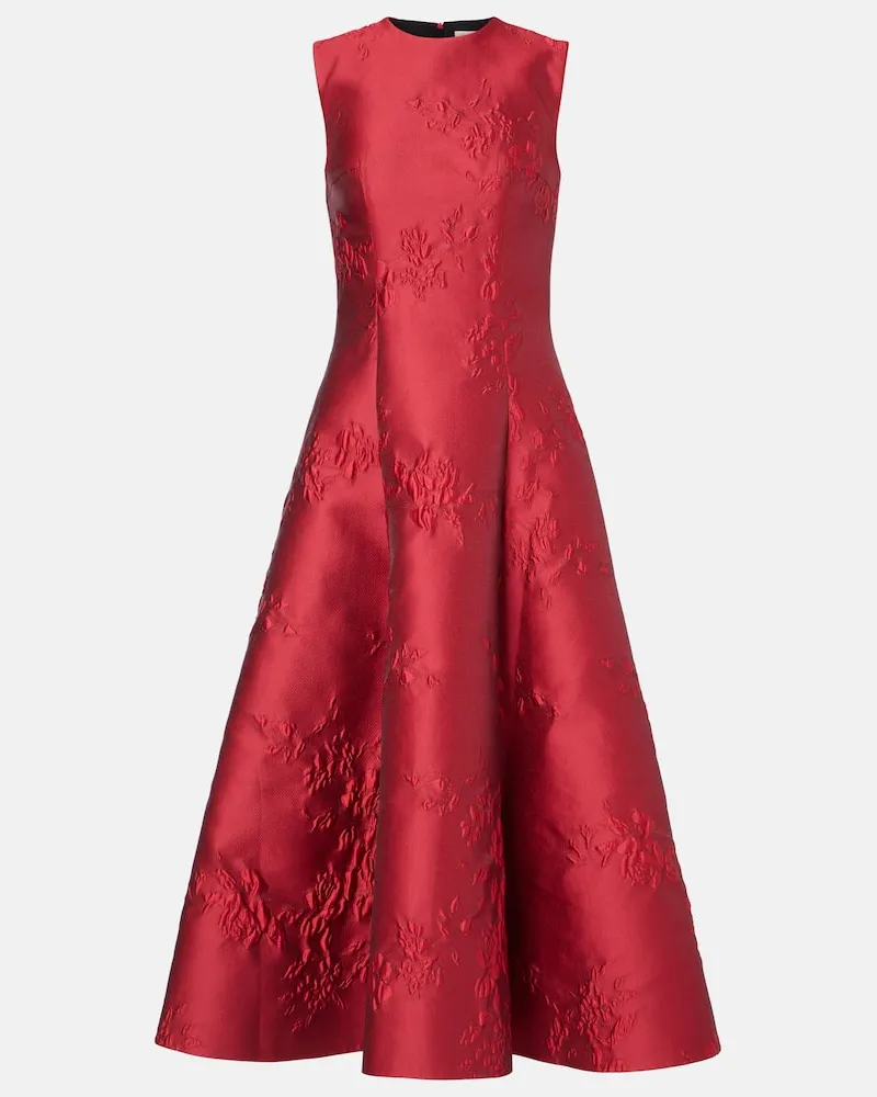 EMILIA WICKSTEAD Abito midi Mara in jacquard Rosso