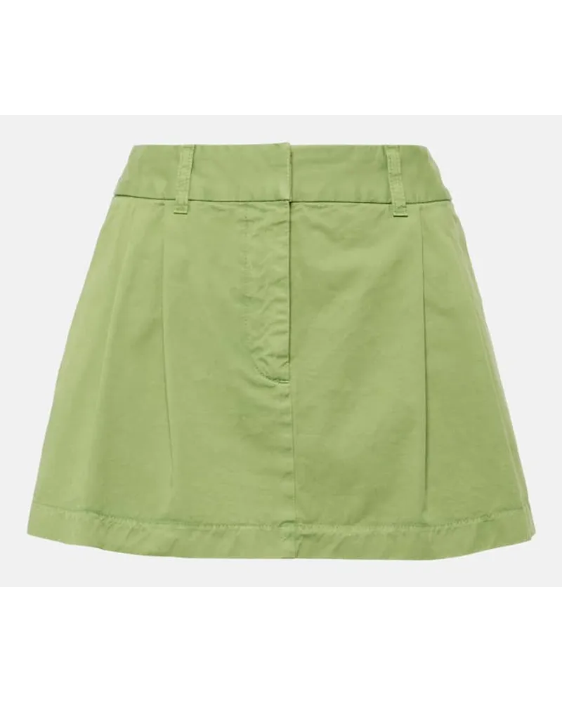 Stella McCartney Minigonna in canvas di cotone Verde