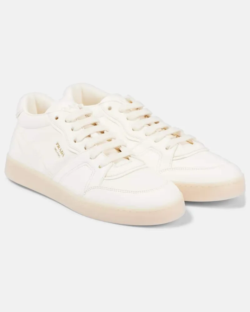 Prada Sneakers in pelle con logo Bianco