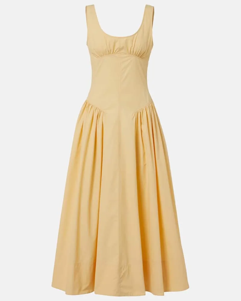 Proenza Schouler White Label - Abito midi Kendall in popeline Giallo