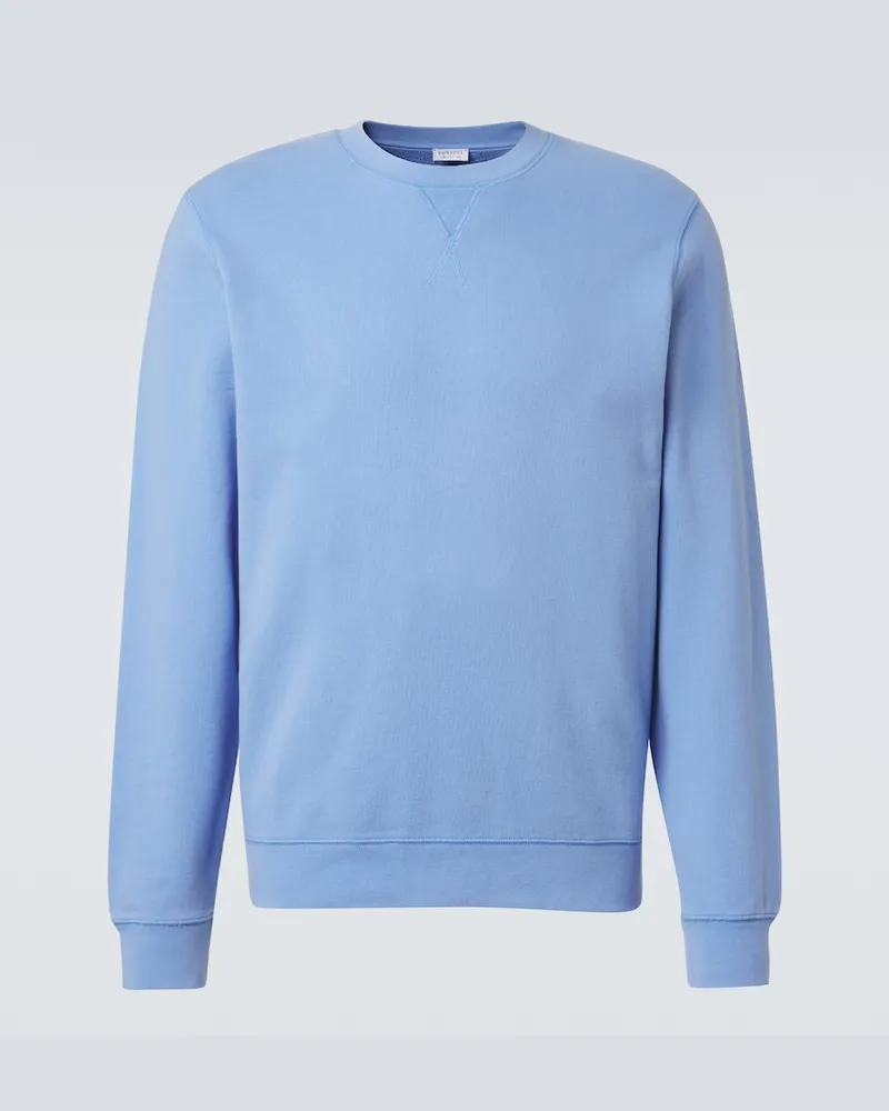 Sunspel Felpa in jersey di cotone Blu
