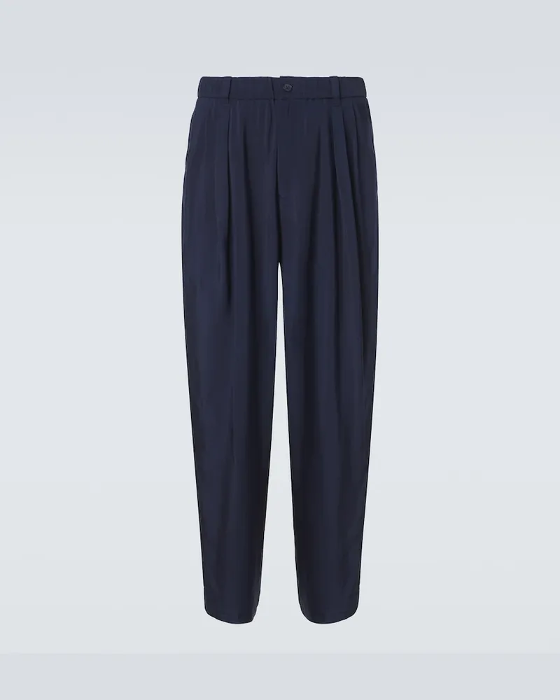Giorgio Armani Pantaloni tapered in twill Blu