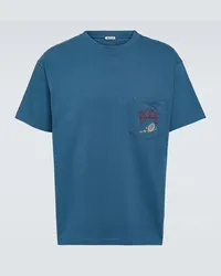 BODE T-shirt in jersey di cotone con logo Blu