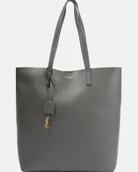 Saint Laurent Shopper N/S in pelle Grigio