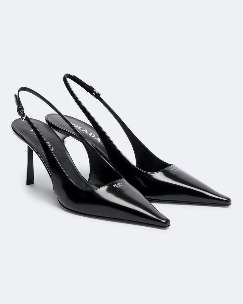 Prada Pumps slingback in vernice Nero