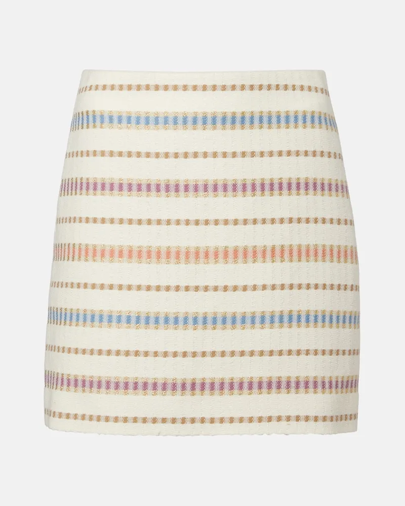 Veronica Beard Minigonna Ohemia in misto cotone e lana Multicolore