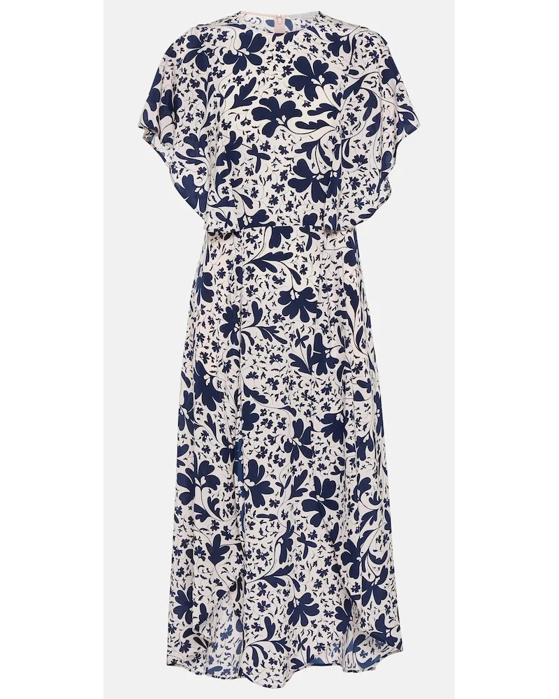 Stella McCartney Abito midi in seta con stampa floreale Multicolore