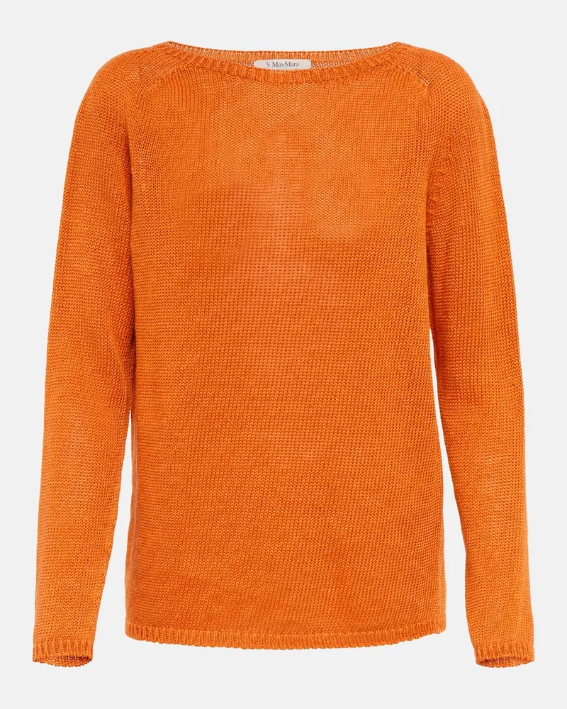 Max Mara Pullover Giolino in lino Giallo