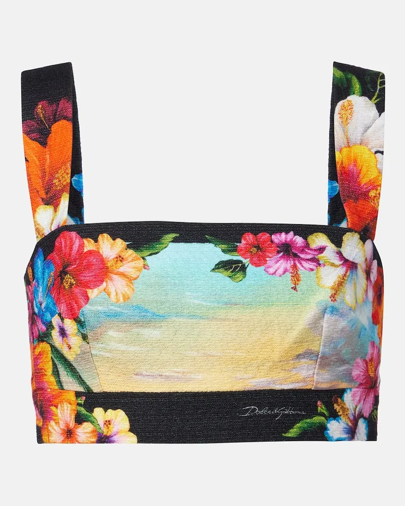 Dolce & Gabbana Top cropped con stampa Multicolore