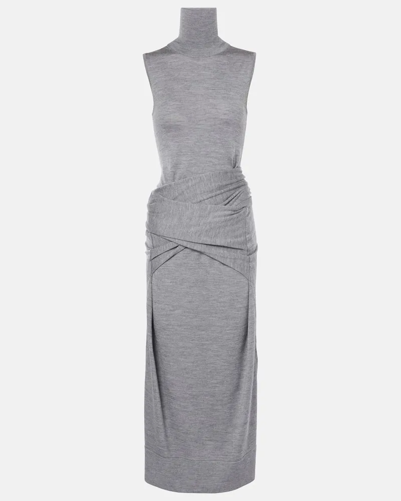 Totême Abito midi in lana e seta Grigio