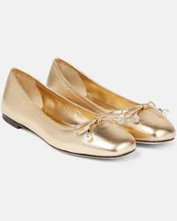 Jimmy Choo Ballerine Elme in pelle metallizzata Oro