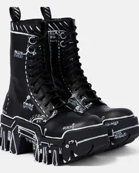 Balenciaga Stivaletti stringati Bulldozer in pelle Nero