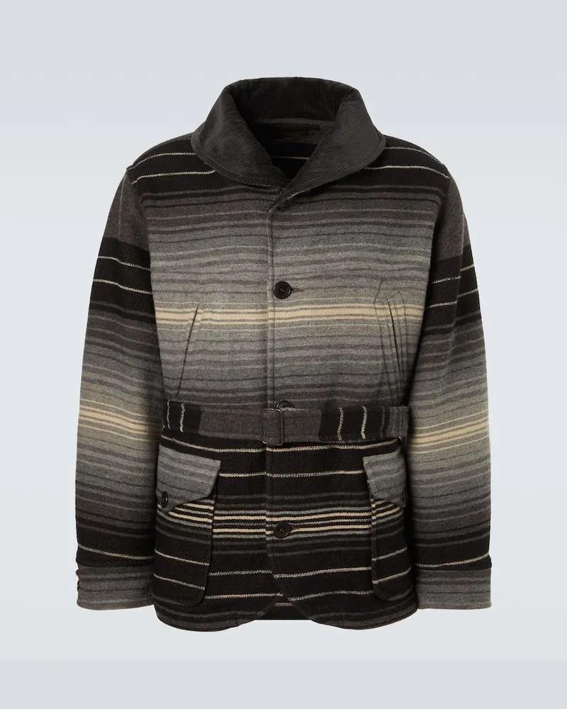 RRL Giacca in jacquard di lana e cotone a righe Multicolore