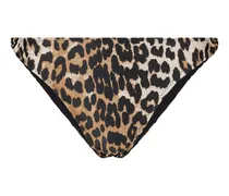 Slip bikini con stampa leopardata