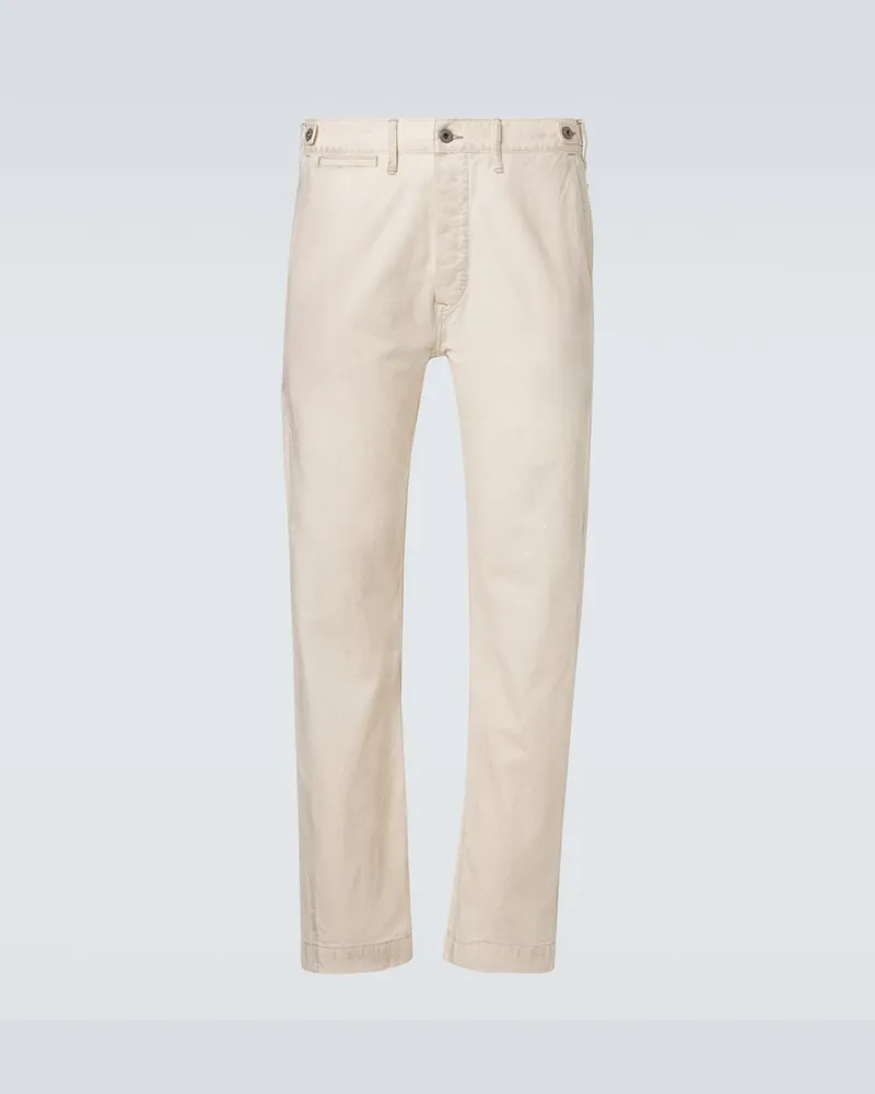 RRL Pantaloni regular in canvas di cotone Bianco