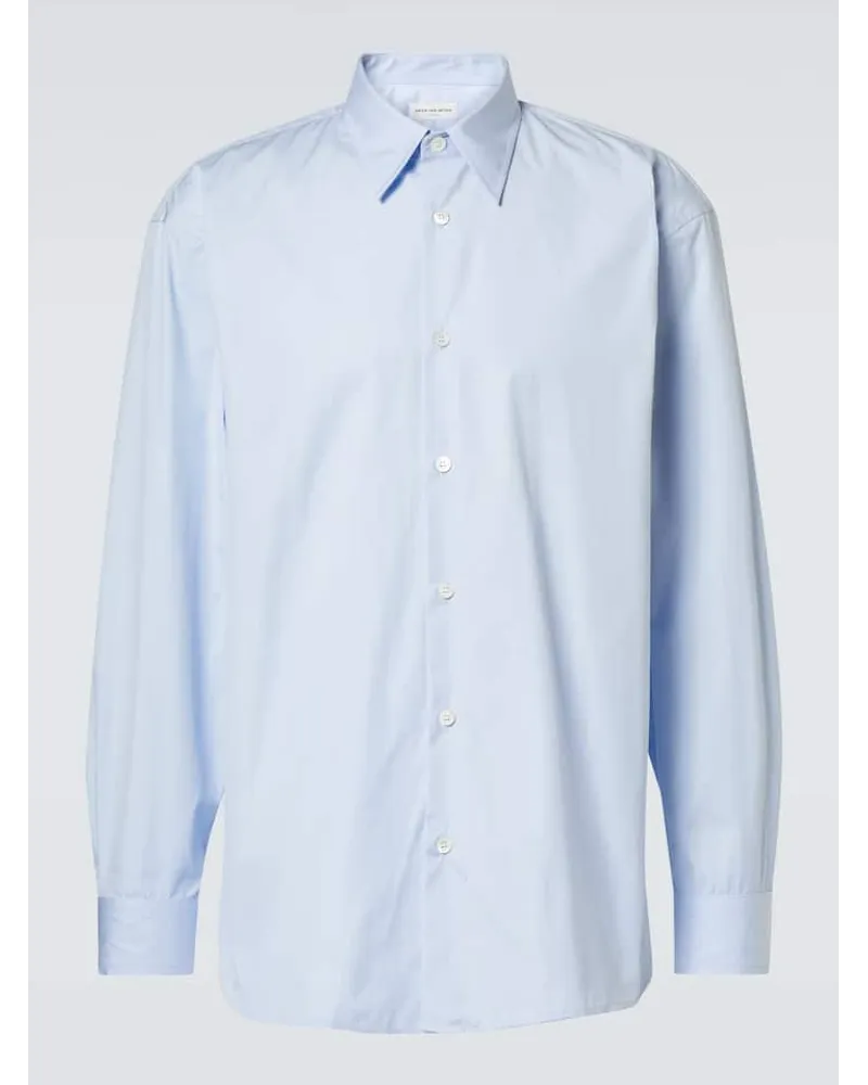Dries van Noten Camicia in popeline di cotone Blu