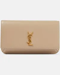 Saint Laurent Borsa porta smartphone Cassandre in pelle Beige