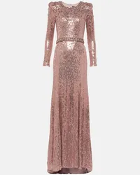 Jenny Packham Abito lungo Georgia con cristalli Rosa