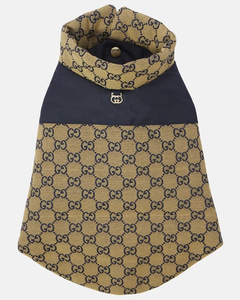Gucci Cappotto per cani reversibile GG Supreme Beige