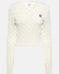 Loewe Pullover Anagram in cotone a trecce Bianco