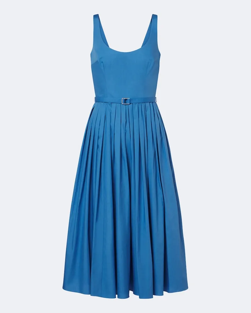 EMILIA WICKSTEAD Abito midi Eglantine in popeline di cotone Blu