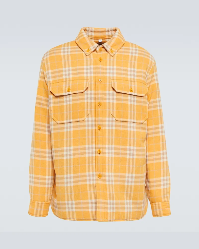 Burberry Camicia oversize a quadri Giallo