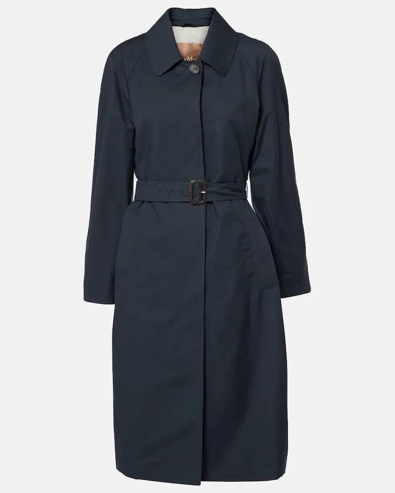 Max Mara Cappotto Orleans in twill di misto cotone Blu