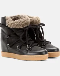 Isabel Marant Stivaletti Nowles in pelle con shearling Nero