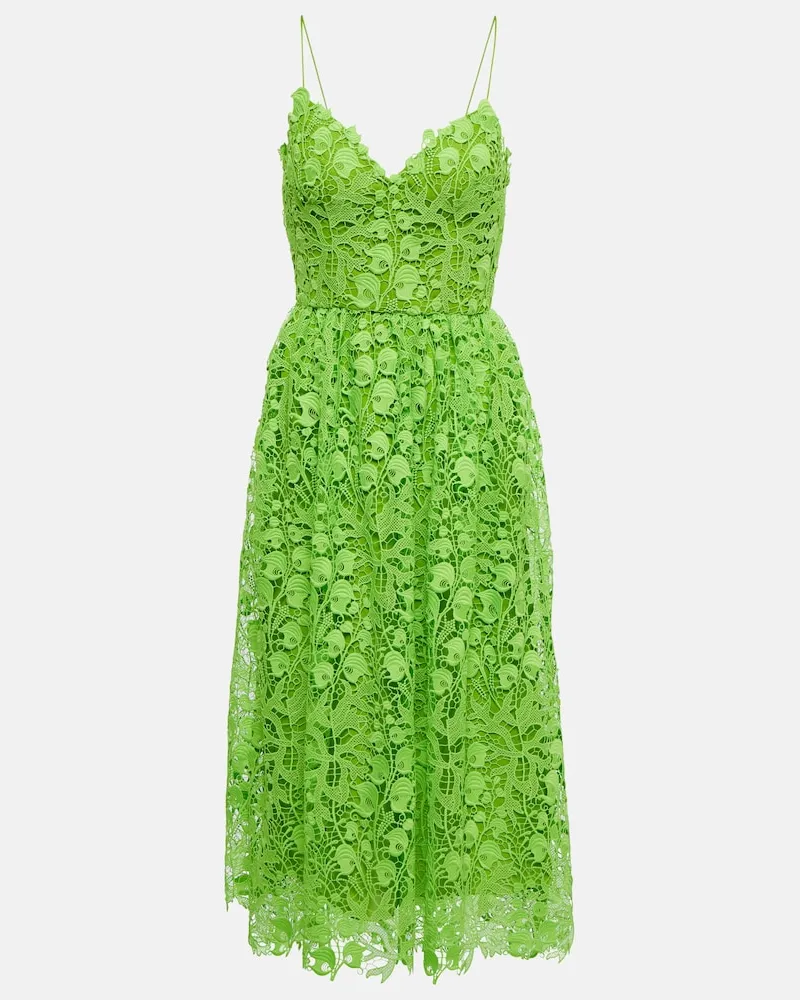 Monique Lhuillier Miniabito in pizzo Verde