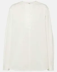 Totême Blusa in twill di cotone Bianco