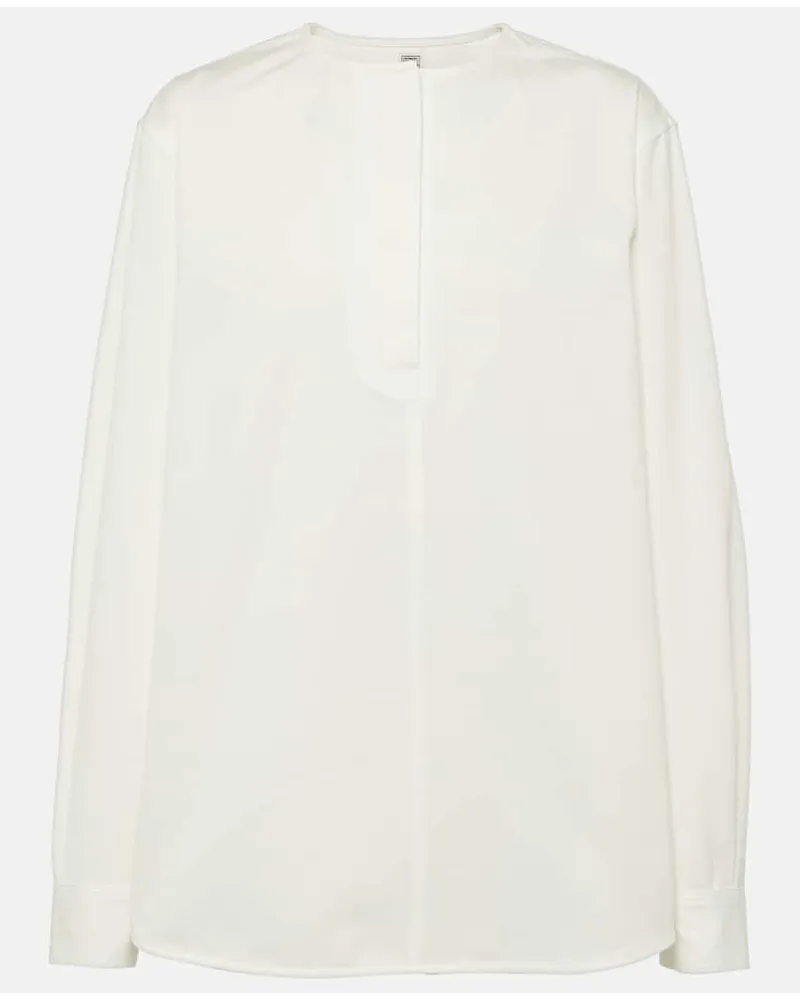 Totême Blusa in twill di cotone Bianco