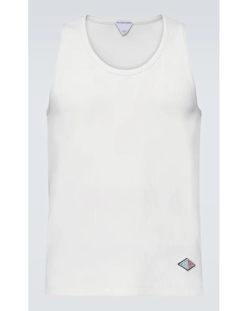 Bottega Veneta Tank top in cotone a coste Bianco