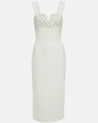 Rebecca Vallance Abito midi con cristalli Bianco