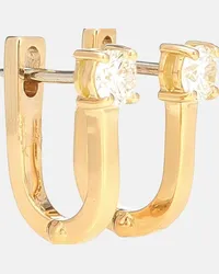 Melissa Kaye Orecchini Aria U Huggie in oro 18kt con diamanti Oro