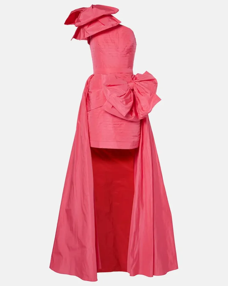 Elie Saab Abito corto in taffetÃ  con fiocchi Rosa