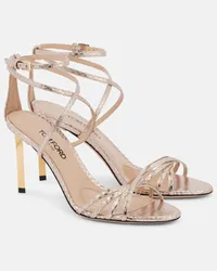 Tom Ford Sandali Ida 85 in pelle stampata Rosa