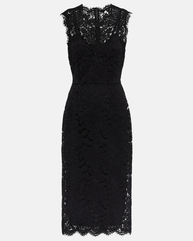 Dolce & Gabbana Abito midi in pizzo Nero