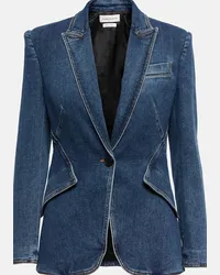 Alexander McQueen Blazer di jeans Blu