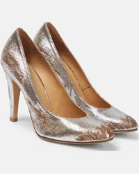 Maison Margiela Pumps metallizzate effetto distressed Argento