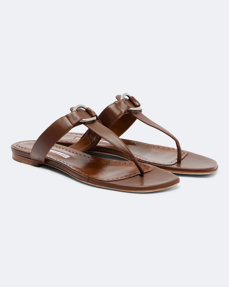 Manolo Blahnik Sandali infradito Mionasan in pelle Marrone