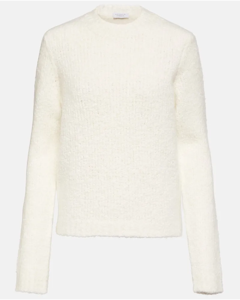 Gabriela Hearst Pullover Philippe in lana e seta bouclÃ Bianco