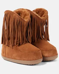 INUIKII Stivali doposci Cowboy Fringes in suede Marrone