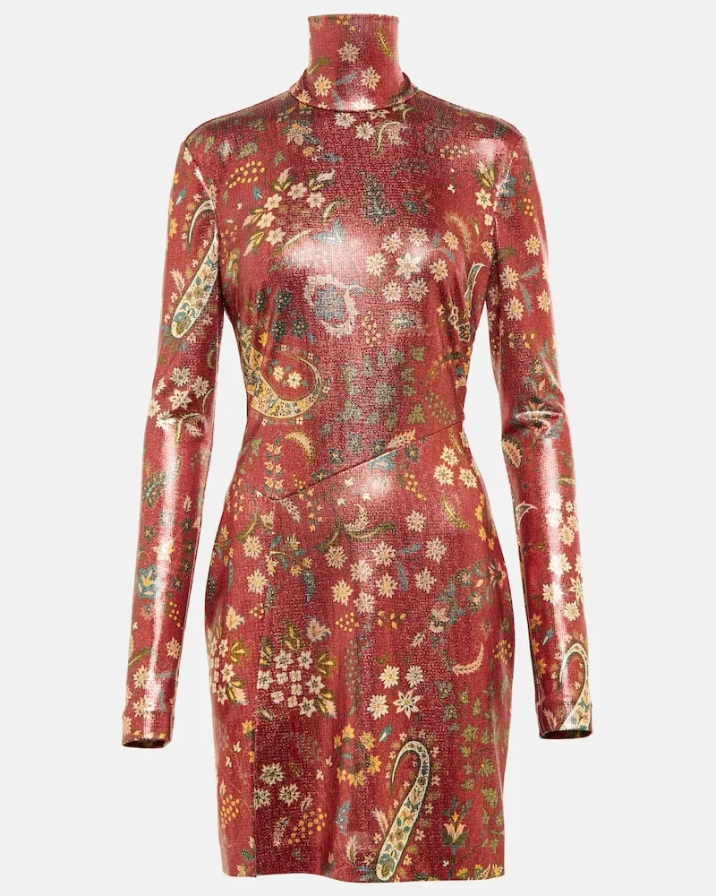 Etro Miniabito dolcevita con stampa Multicolore