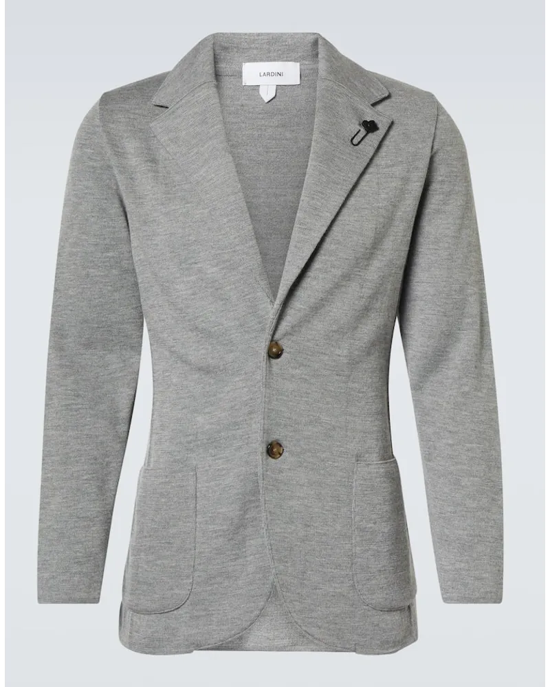 LARDINI Blazer in lana, seta e cashmere Grigio