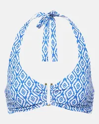 Heidi Klein Top bikini Sardinia con stampa Blu